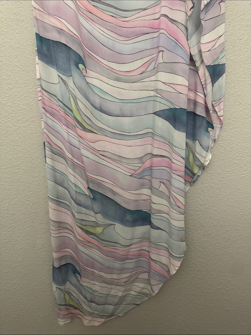 Mara Hoffman Swim One Shoulder Dashiki Waves Caftan Cover-Up OS One Size - Picture 4 of 12